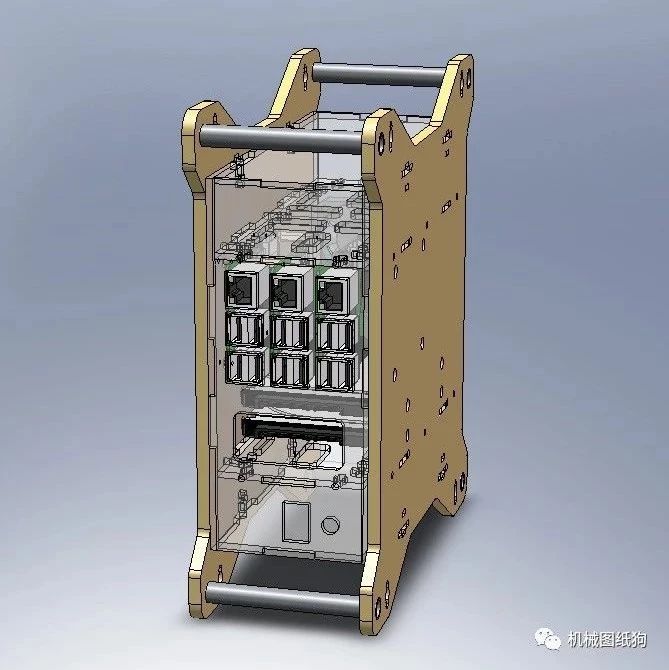 【工程机械】自制树莓派主板外壳模型3D图纸 Solidworks设计