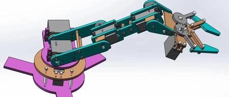 【机器人】多自由度机械手3D数模图纸 Solidworks设计
