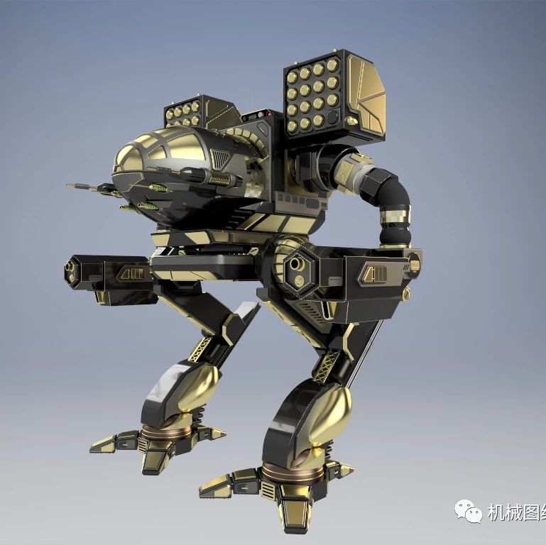 【机器人】MadCat机甲战士机器人造型3D图纸 INVENTOR设计