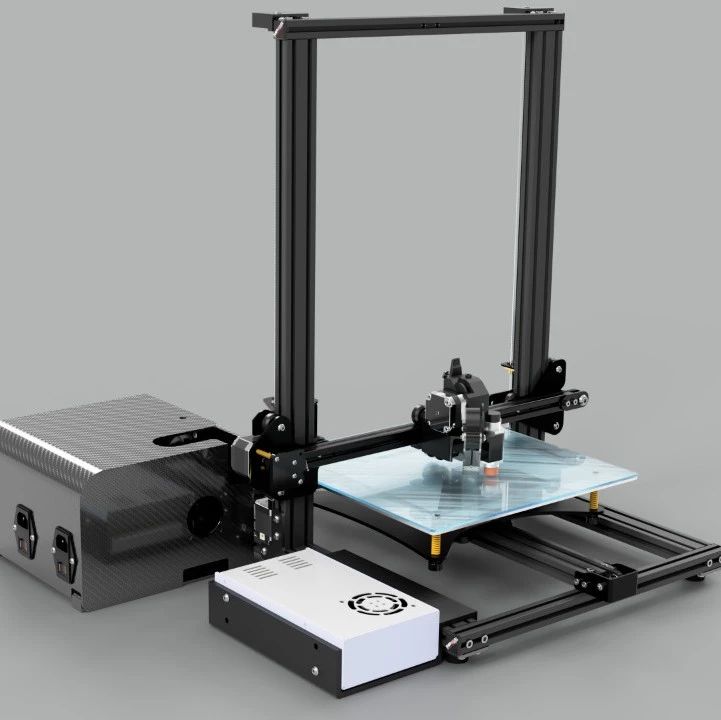 【工程机械】改良版CR-10S 3D打印机模型三维图纸 STEP格式