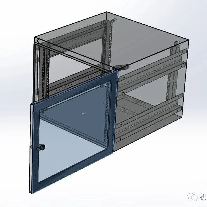 【工程机械】9U IP65 WALLBOX设备机箱机柜钣金结构3D图纸 Solidworks设计