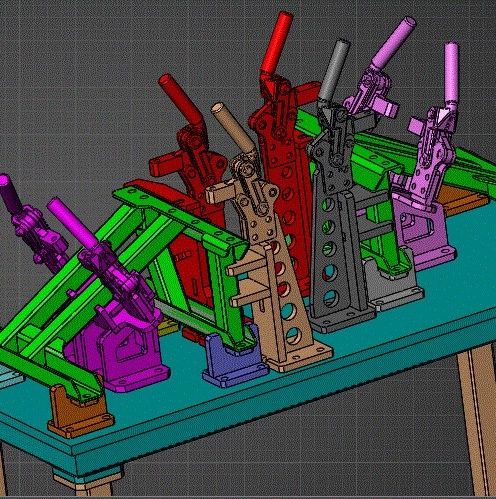 【工程机械】MBT焊接夹具模型3D图纸 CATIA设计