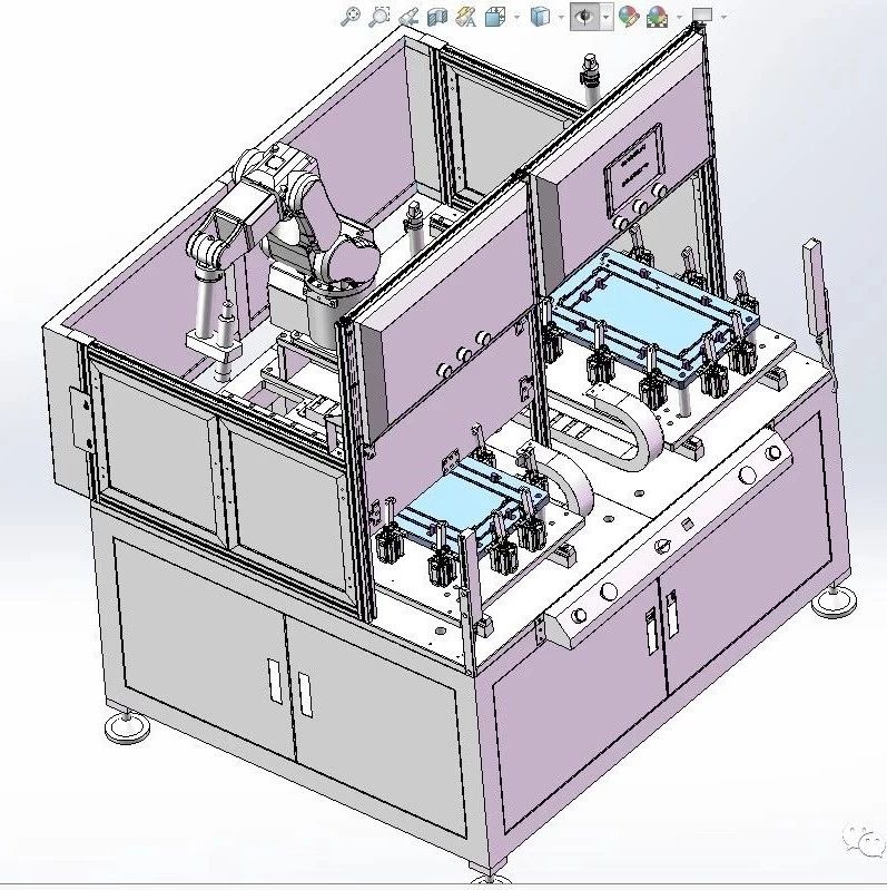 【非标数模】六轴机械手自动激光焊接机3D图纸 Solidworks设计 附STP