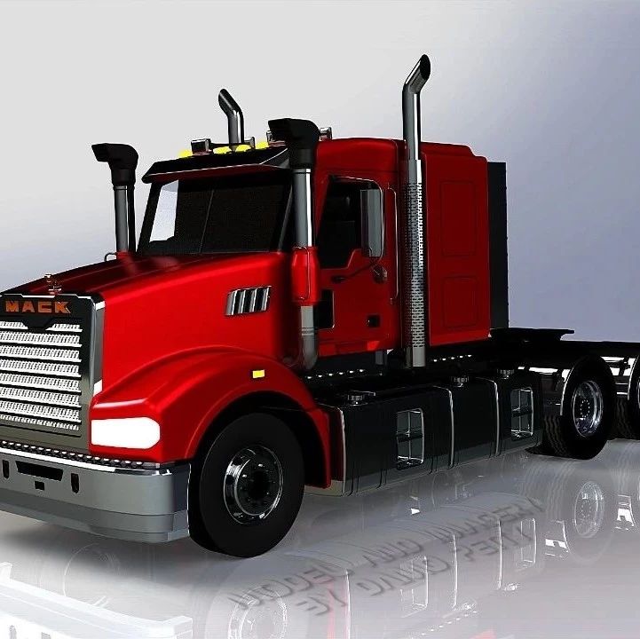 【工程机械】Mack Superliner卡车头模型3D图纸 Solidworks设计