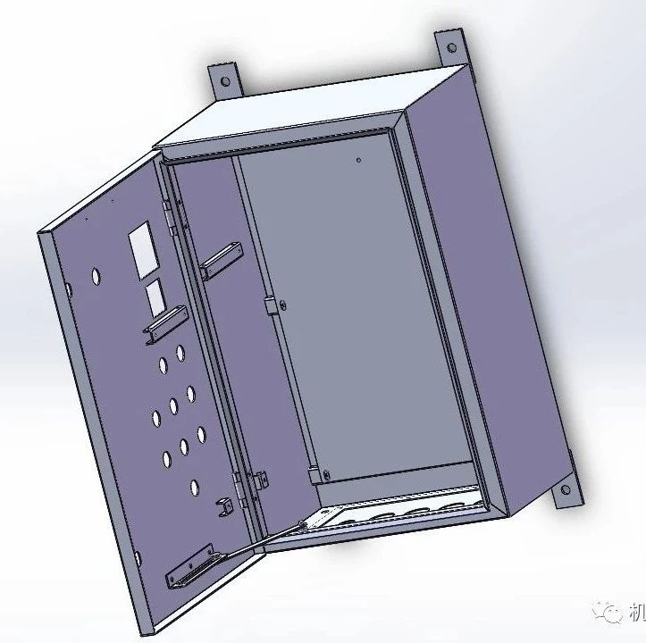 【工程机械】电气启动箱钣金结构3D图纸 Solidworks设计