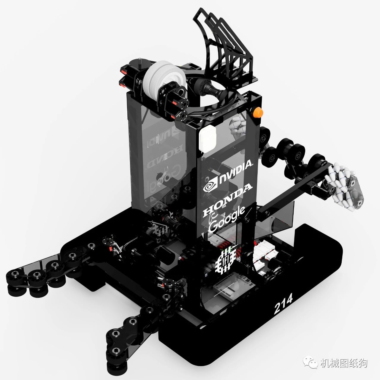 【机器人】Lowercut仿FRC竞赛机器人车3D数模图纸 STEP格式