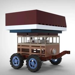【工程机械】可旋转举升拖车模型3D图纸 IGS格式