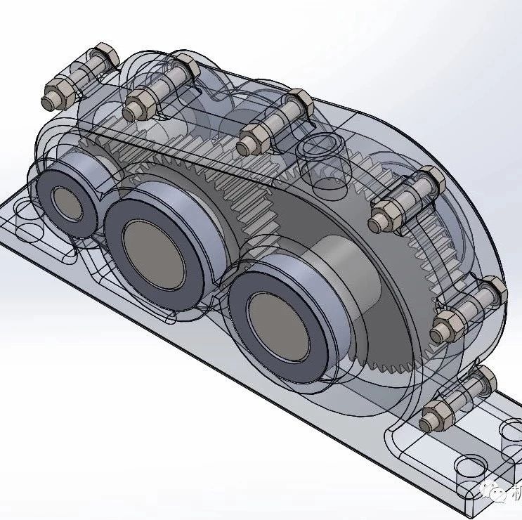 【差减变速器】Baja车减速箱减速器3D数模图纸 Solidworks设计