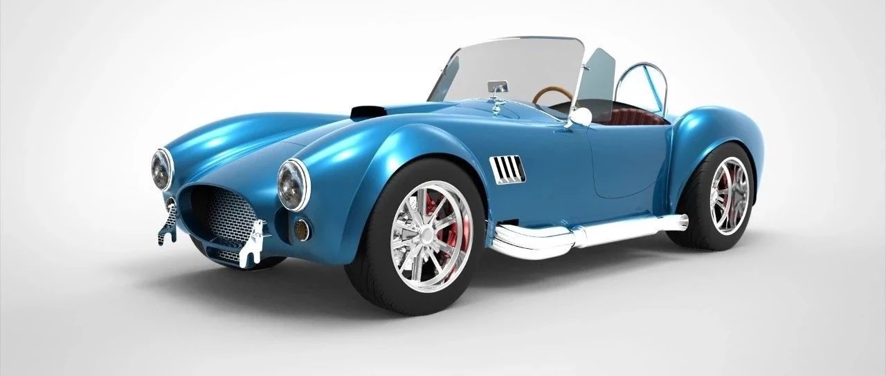 【汽车轿车】经典老爷车福特AC COBRA轿车造型3D图纸 CREO设计 附bip渲染文件