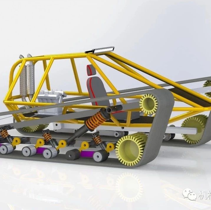 【其他车型】简三角履带钢管车3D数模图纸 Solidworks设计