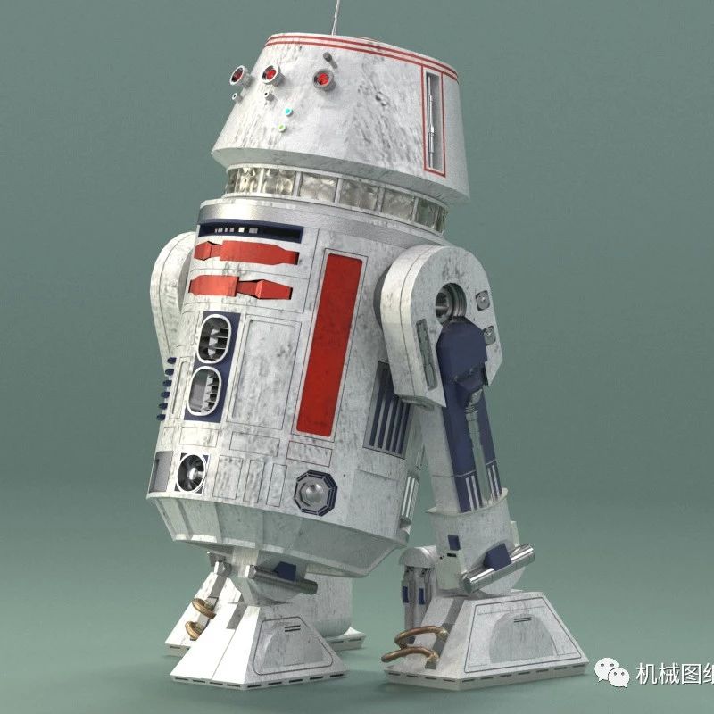 【机器人】R5-D4星球大战机器人造型3D图纸 STP格式
