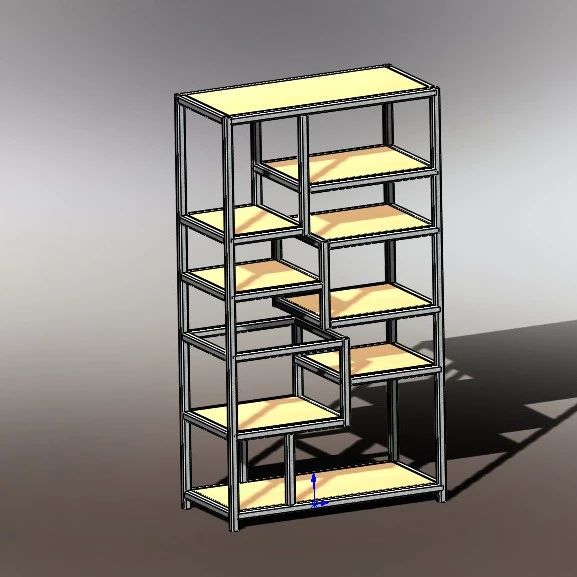 【工程机械】简易多层不规则货架模型3D图纸 Solidworks设计 附STEP