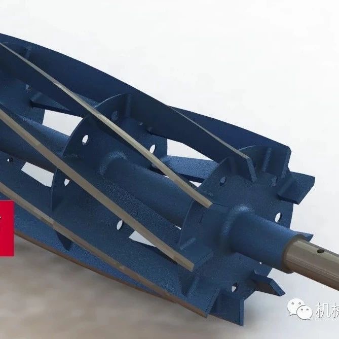 【工程机械】圆柱型弯曲叶片刀模型3D图纸 Solidworks设计