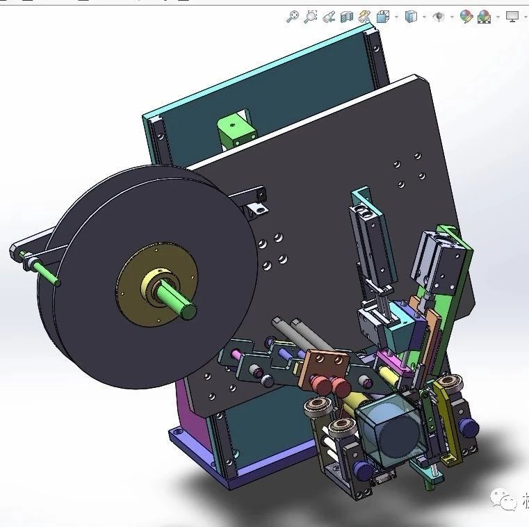 【非标数模】贴胶纸机机构3D数模图纸 Solidworks设计