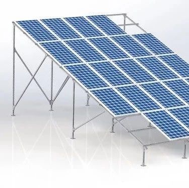【工程机械】太阳能电池板及其支架3D数模图纸 Solidworks设计