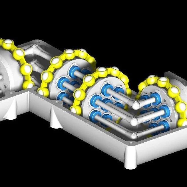 【工程机械】双重无齿轮传动机构3D数模图纸 STP格式