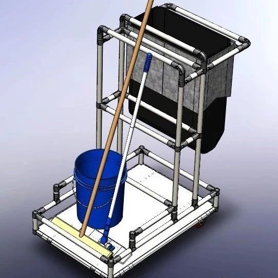 【工程机械】清洗小推车模型3D图纸 Solidworks设计