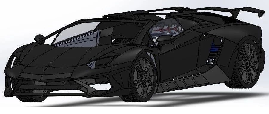 【汽车轿车】Aventador SV跑车模型3D图纸 Solidworks设计 附STEP