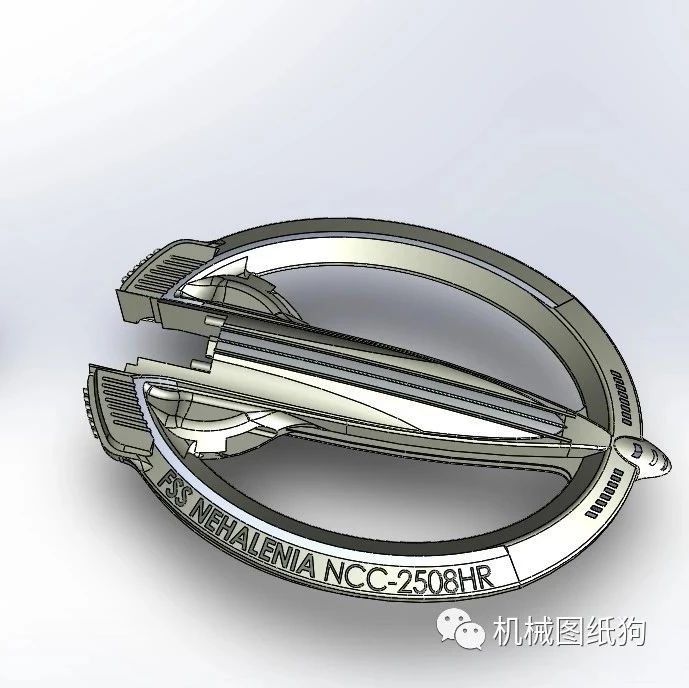 【飞行模型】NCC-2508HR 二款宇宙飞行器模型3D图纸 Solidworks设计