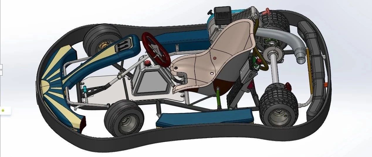 【卡丁赛车】详细的GOKART小型赛车卡丁车3D图纸 Solidworks2017设计 附STEP