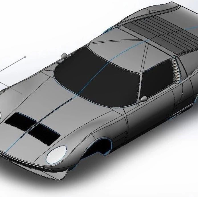 【汽车轿车】兰博基尼Miura跑车外壳3D图纸 Solidwork设计 附 STEP IGS