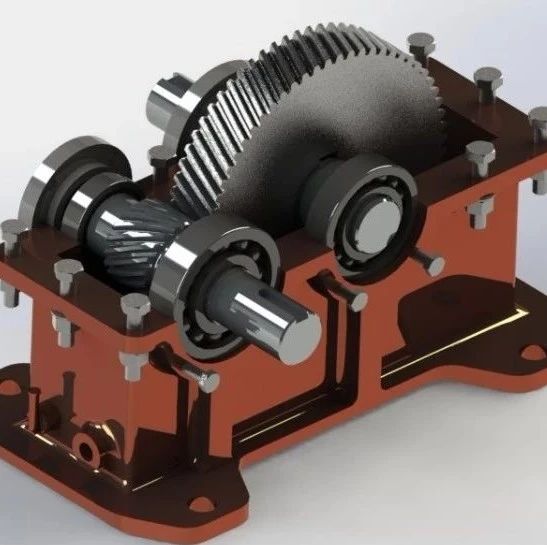 【工程机械】一级斜齿轮减速机3D数模图纸 Solidworks设计