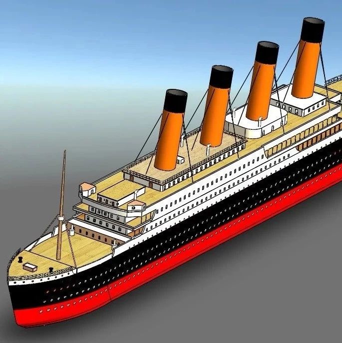 【海洋船舶】Titanic泰坦尼克号游轮简易模型3D图纸 Solidworks设计