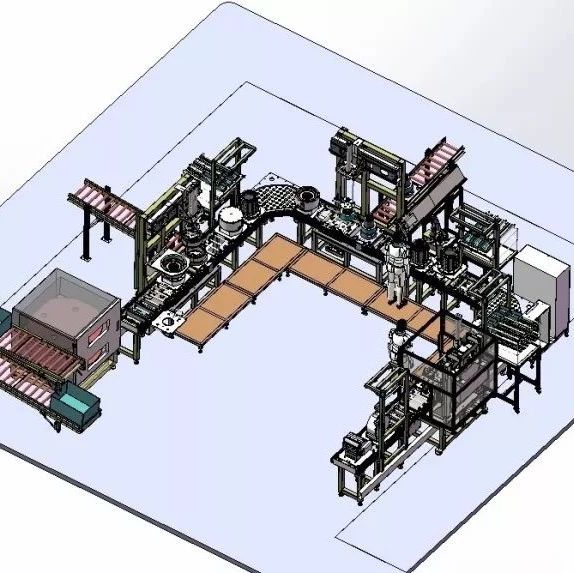 【非标数模】电机装配产线3D数模图纸 Solidworks设计