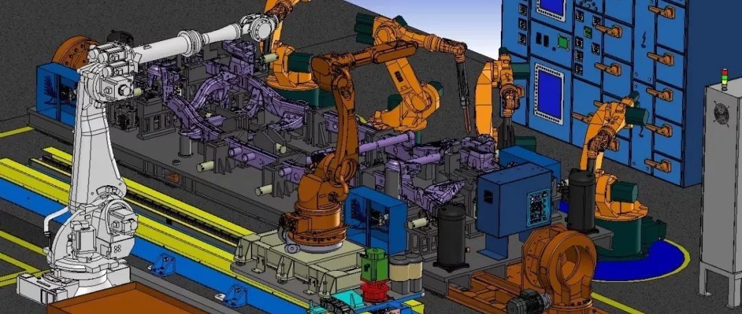 【机器人】6652BIW-AA焊接夹具倾斜平台系统3D模型图纸 STEP格式