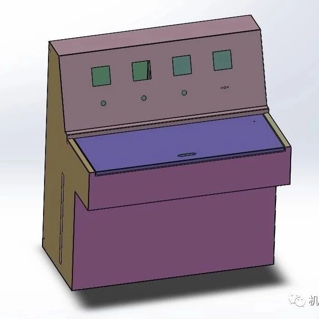 【工程机械】1米操作台钣金机构3D图纸 Solidworks设计