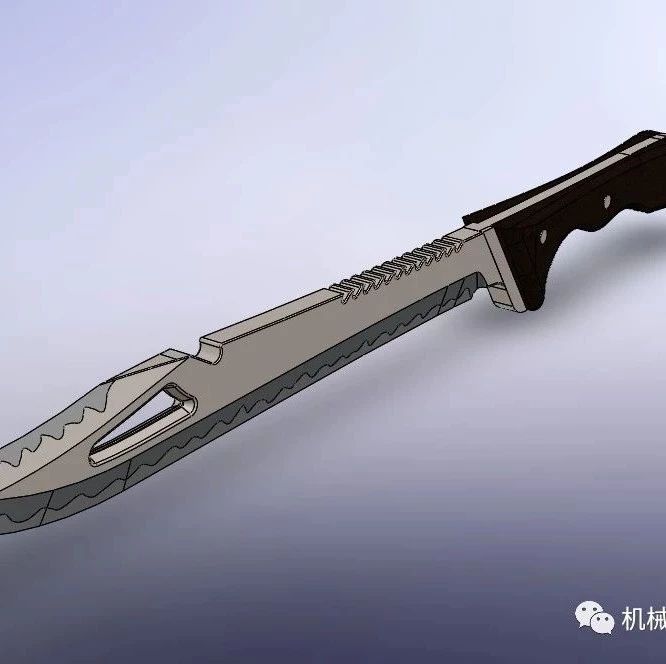 【武器模型】HR-Hunter砍刀3D模型图纸 Solidworks设计