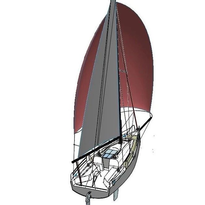 【海洋船舶】25英尺非对称旋转帆船3D图纸 Solidworks设计