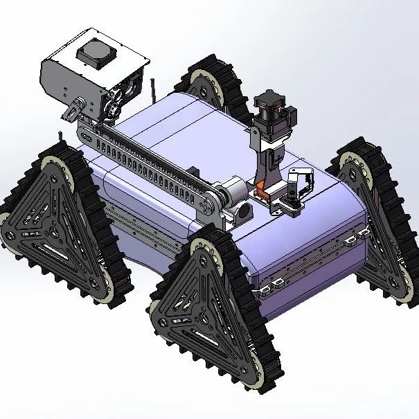 【机器人】三角履带轮机器人车3D图纸(SolidWorks设计)