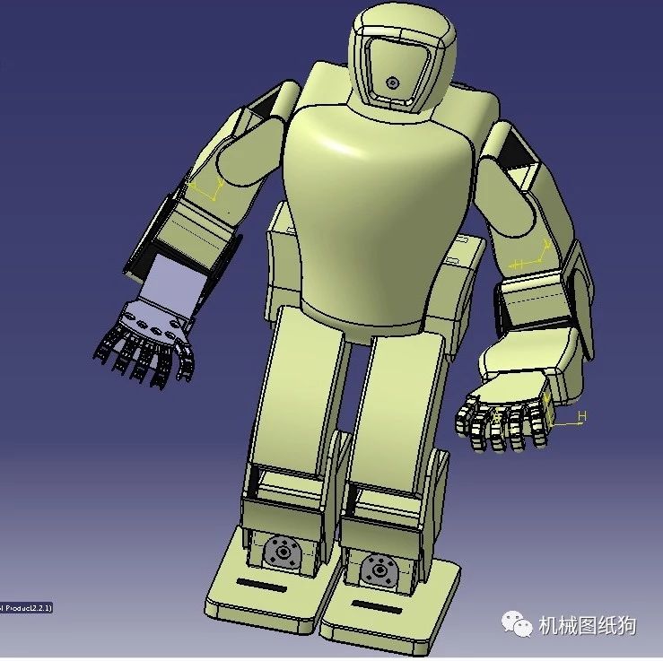 【机器人】RoboSavvy人形机器人模型3D图纸 CATIA设计 附IGS格式