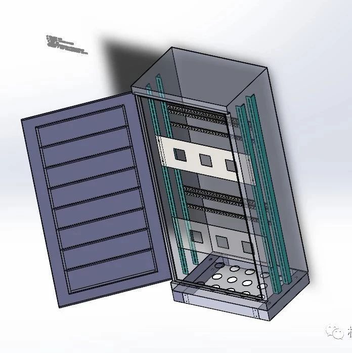 【工程机械】不锈钢柜体钣金结构3D数模图纸 Solidworks设计 附IGS