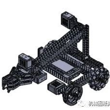 【机器人】VEX v5 clawbot机器人车3D数模图纸 Solidworks设计