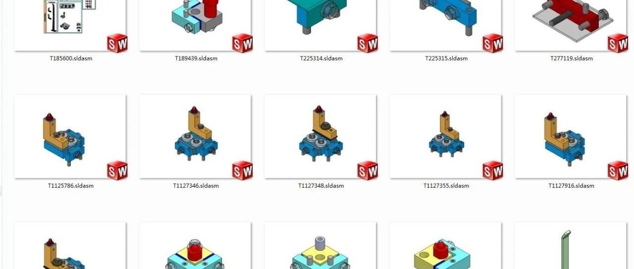 【工程机械】焊接夹具标件库3D数模图纸 Solidworks格式