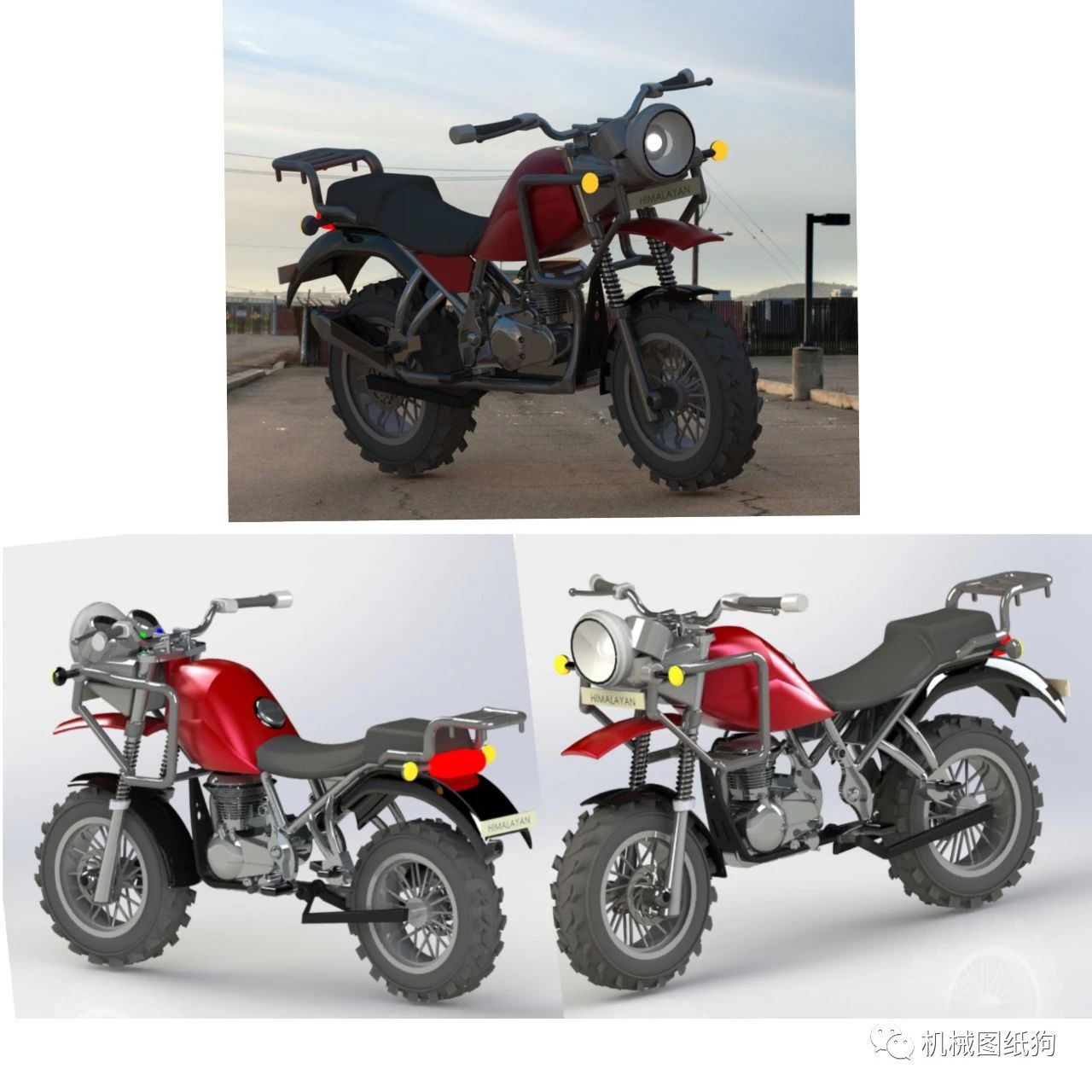 【其他车型】Himalayan Bike摩托车模型3D图纸 Solidworks设计