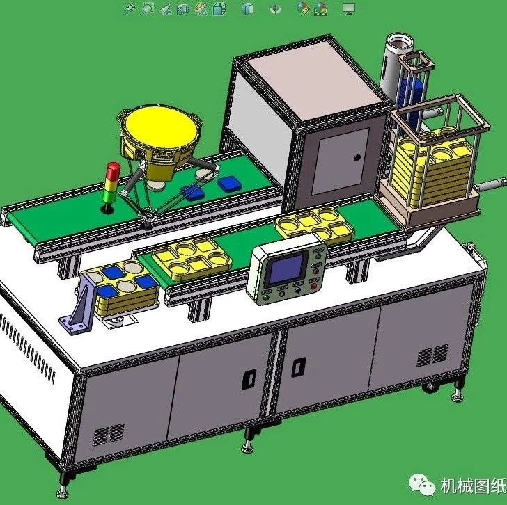 【非标数模】并联机器人教学平台3D图纸 Solidworks设计