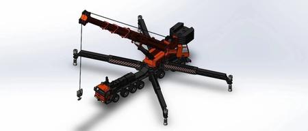 【工程机械】蜘蛛起重机大型工程吊机3D数模图纸 Solidworks设计