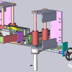 【非标数模】重型零件抓取旋转调整机构3D图纸 CREO设计