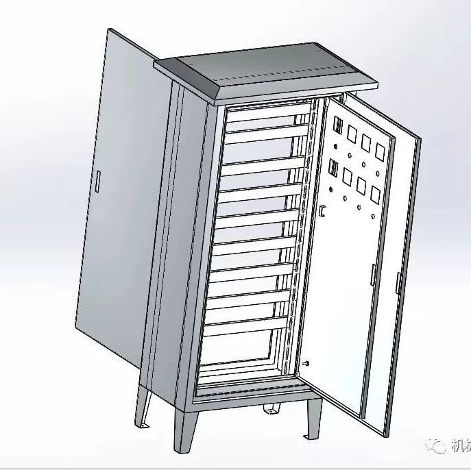 【工程机械】7、8路配电柜钣金结构3D模型图纸 Solidworks设计