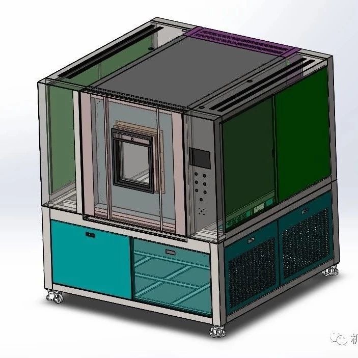 【工程机械】高温环境箱框架钣金结构3D模型图纸 Solidworks设计
