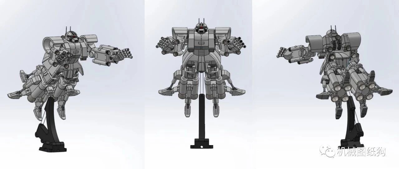 【机器人】ZAKU ii机器人模型摆件3D图纸 IGS STL格式