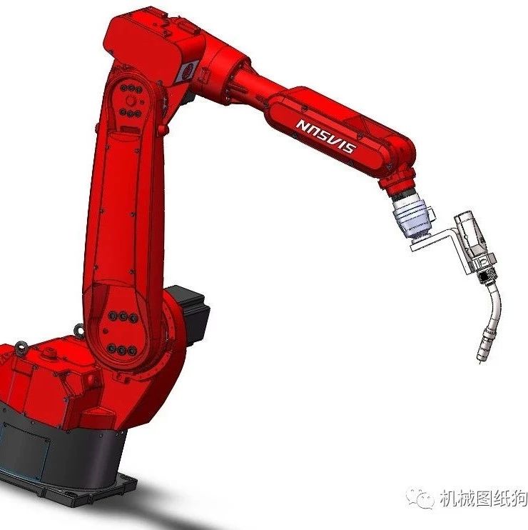 【机器人】新松SR10C机器人（配焊枪）外形3D模型图纸 Solidworks设计