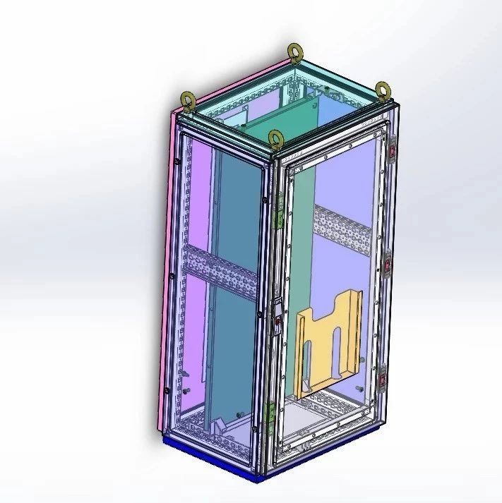 【工程机械】单开门ps柜 标准柜体（单开门）3D模型图纸 Solidworks设计