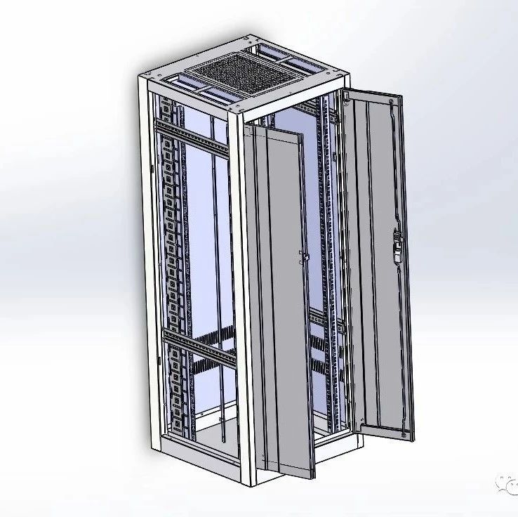 【工程机械】综合机柜机架组件钣金3D模型图纸 Solidworks设计