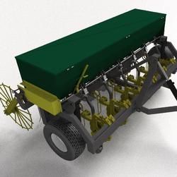 【农业机械】机械式播种机3D模型图纸 STP格式