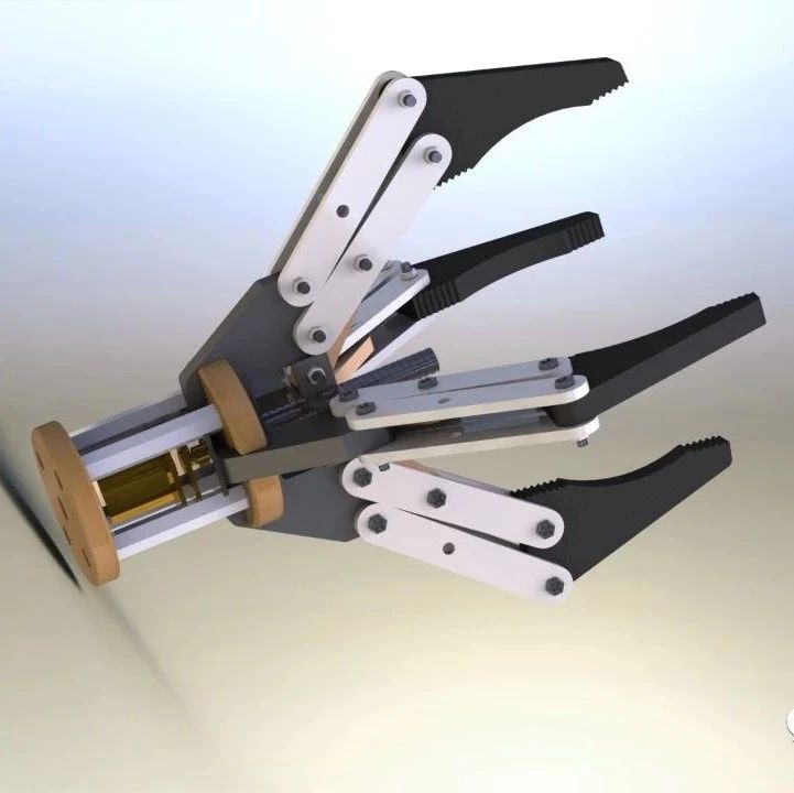 【机器人】四指机械手爪3D模型图纸 Solidworks设计