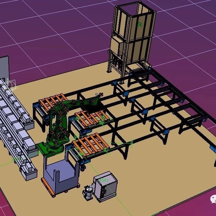 【机器人】ABB码垛机器人流水线3D模型图纸 CATIA设计